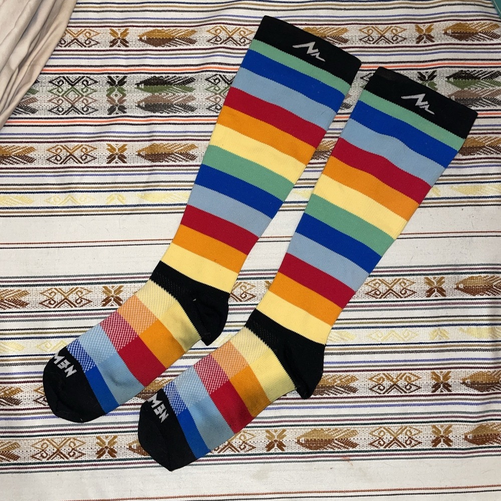 Newzill Compression Socks Long Rainbow‎ Stripes Cool